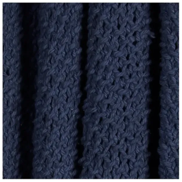 Blankets & Throws-Kirkland's Home Navy Cotton Tassel Throw Blue