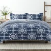 Comforters-Kirkland's Home Navy Daisy Medallion King 3-Pc. Comforter Set Blue