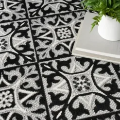 Outdoor Rugs-Kirkland's Home Navy Diamond Indoor/Outdoor Area Rug, 5X7 Blue