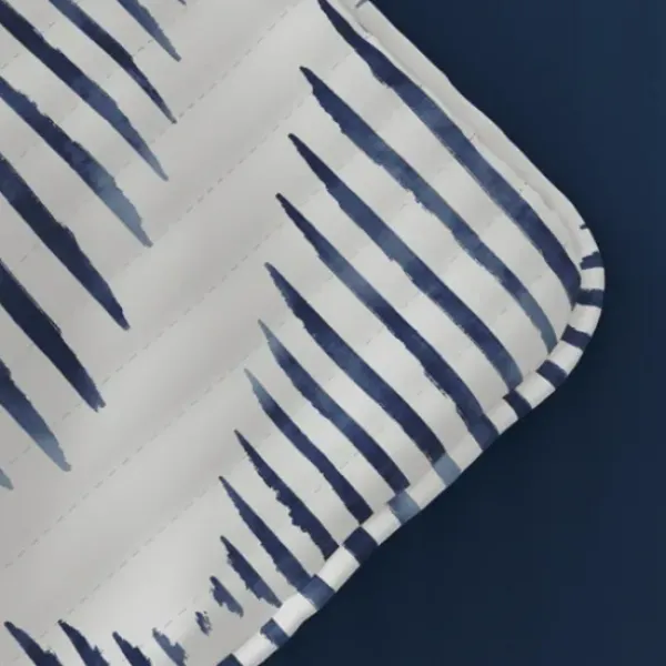 Quilts-Kirkland's Home Navy Diamond Line Reversible 2-Pc. Twin Quilt Set Blue/White