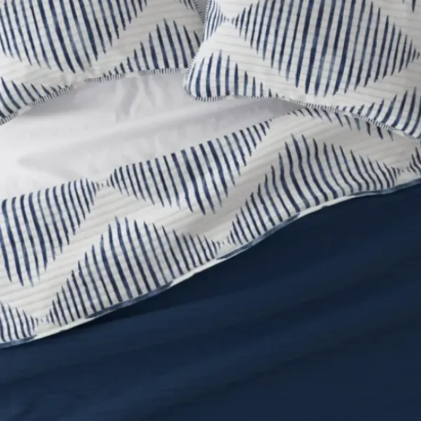 Quilts-Kirkland's Home Navy Diamond Line Reversible 2-Pc. Twin Quilt Set Blue/White