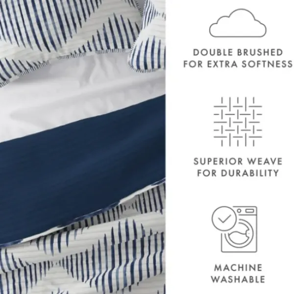 Quilts-Kirkland's Home Navy Diamond Line Reversible 2-Pc. Twin Quilt Set Blue/White