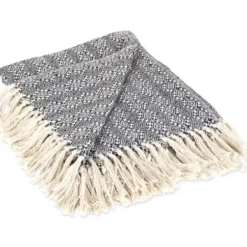 Blankets & Throws-Kirkland's Home Navy Diamond Stitched Throw Blue