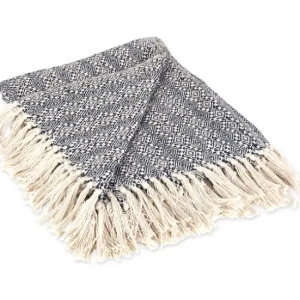 Blankets & Throws-Kirkland's Home Navy Diamond Stitched Throw Blue