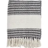 Blankets & Throws-Kirkland's Home Navy Diamond Weave Throw With Tassels Blue/White