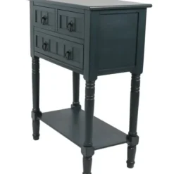 Console Tables-Kirkland's Home Navy 3-Drawer Console Table Blue
