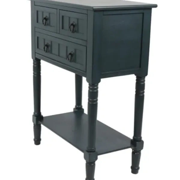 Console Tables-Kirkland's Home Navy 3-Drawer Console Table Blue