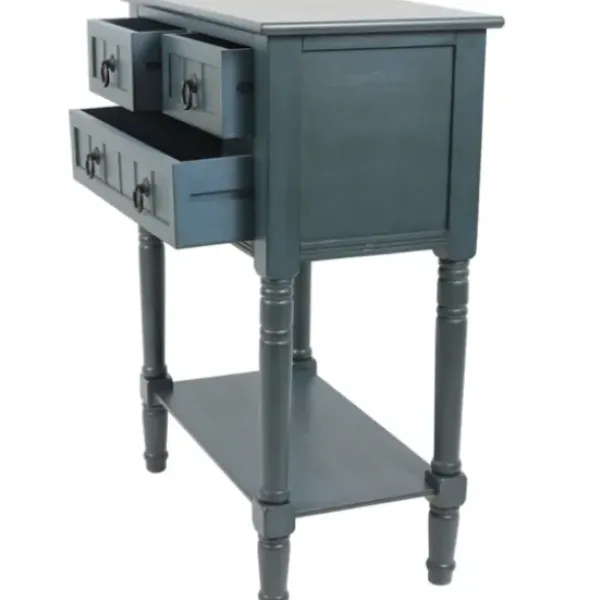 Console Tables-Kirkland's Home Navy 3-Drawer Console Table Blue