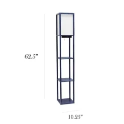 Floor Lamps-Kirkland's Home Navy Etagere Shelf Charging Floor Lamp Blue