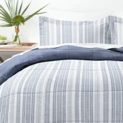 Comforters-Kirkland's Home Navy Farmhouse Dreams King 3-Pc. Comforter Set Blue/White