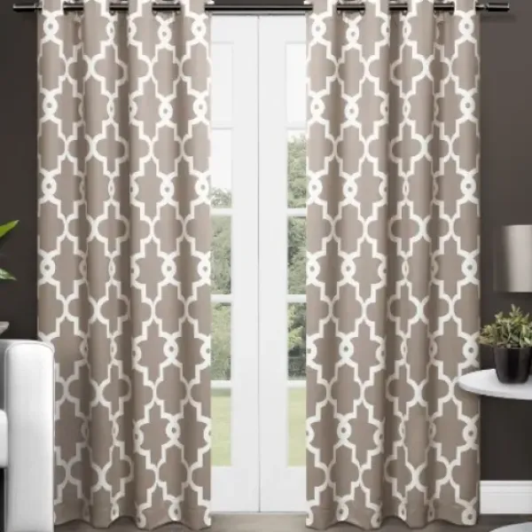Curtains & Drapes-Kirkland's Home Navy Farmhouse Stripe Curtain Panels, Set Of 2 White/Blue