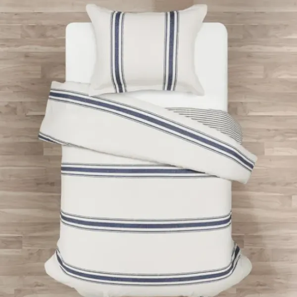 Duvets-Kirkland's Home Navy Farmhouse Stripe 2-Pc. Twin Xl Duvet Set Blue