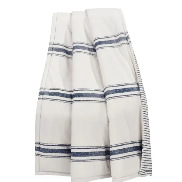 Blankets & Throws-Kirkland's Home Navy Farmhouse Stripe Throw Blue
