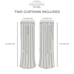 Curtains & Drapes-Kirkland's Home Navy Faux Linen Curtain Panel Set, 84 In. Blue