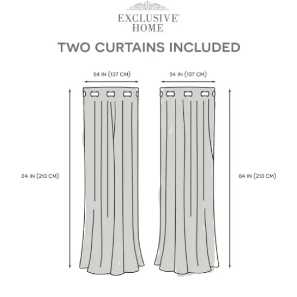 Curtains & Drapes-Kirkland's Home Navy Faux Linen Curtain Panel Set, 84 In. Blue