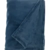 Blankets & Throws-Kirkland's Home Navy Faux Sheared Mink Throw Blue