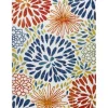 Outdoor Rugs-Kirkland's Home Navy Floral Burst Round Outdoor Area Rug, 7X7 Blue/White/Tan