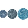 Wall Plaques-Kirkland's Home Navy Floral Metal Plate Wall Plaques, Set Of 3 Blue