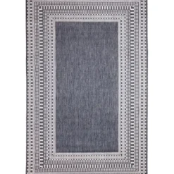 Outdoor Rugs-Kirkland's Home Navy Geo Lattice Outdoor Area Rug, 4X7 Blue