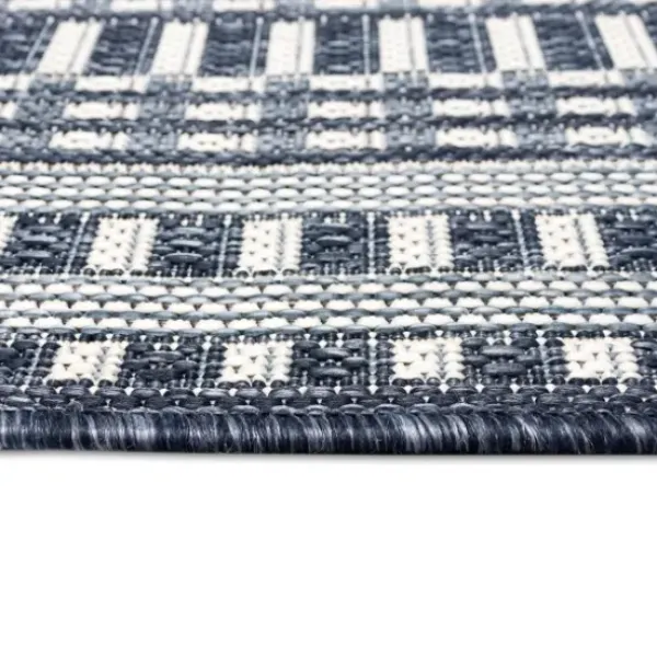 Outdoor Rugs-Kirkland's Home Navy Geo Lattice Outdoor Area Rug, 4X7 Blue