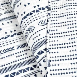 Quilts-Kirkland's Home Navy Geometric Full/Queen Reversible Quilt Set Blue/White