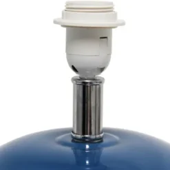 Table Lamps-Kirkland's Home Navy Glass Short Oval Table Lamp Blue