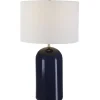 Table Lamps-Kirkland's Home Navy Glazed Ceramic Table Lamp White