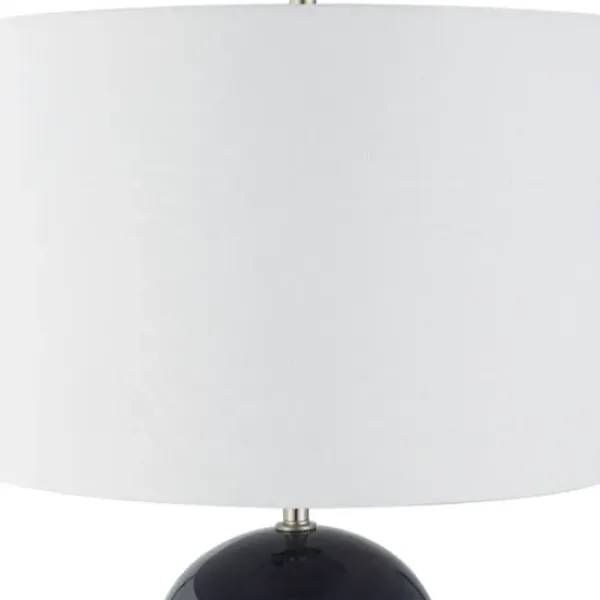 Table Lamps-Kirkland's Home Navy Glazed Ceramic Table Lamp White