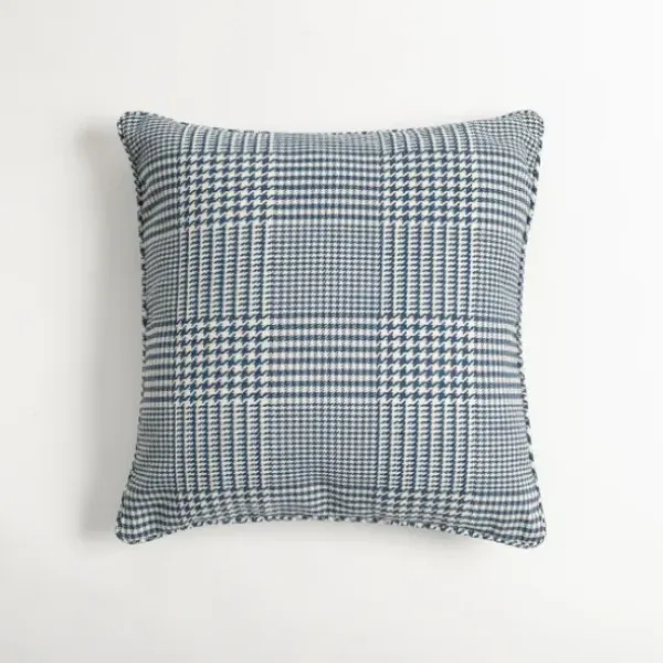 Pillows-Kirkland's Home Navy Houndstooth Throw Pillow Blue/White