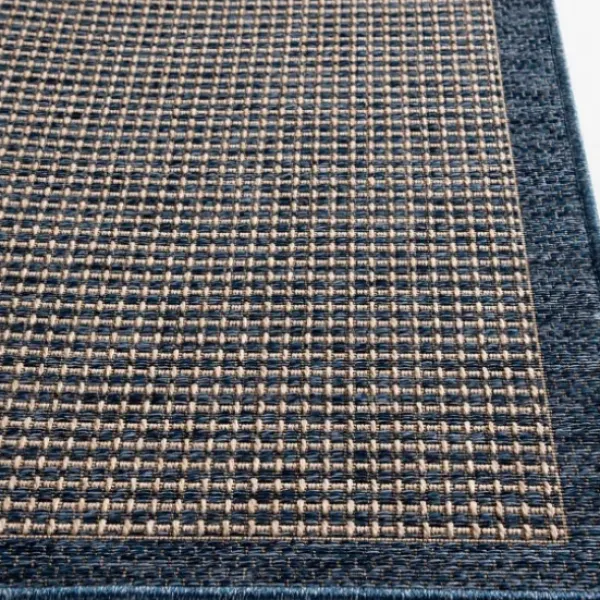 Outdoor Rugs-Kirkland's Home Navy Intertwine Indoor/Outdoor Runner Blue
