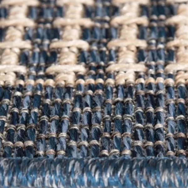 Outdoor Rugs-Kirkland's Home Navy Intertwine Indoor/Outdoor Runner Blue