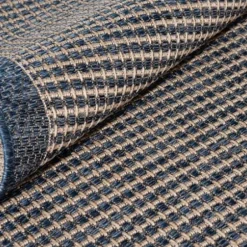 Outdoor Rugs-Kirkland's Home Navy Intertwine Indoor/Outdoor Runner Blue