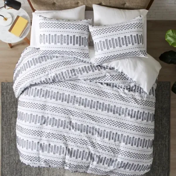 Comforters-Kirkland's Home Navy Jacquard California King 3-Pc. Comforter Set Ivory/Blue
