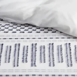 Comforters-Kirkland's Home Navy Jacquard California King 3-Pc. Comforter Set Ivory/Blue