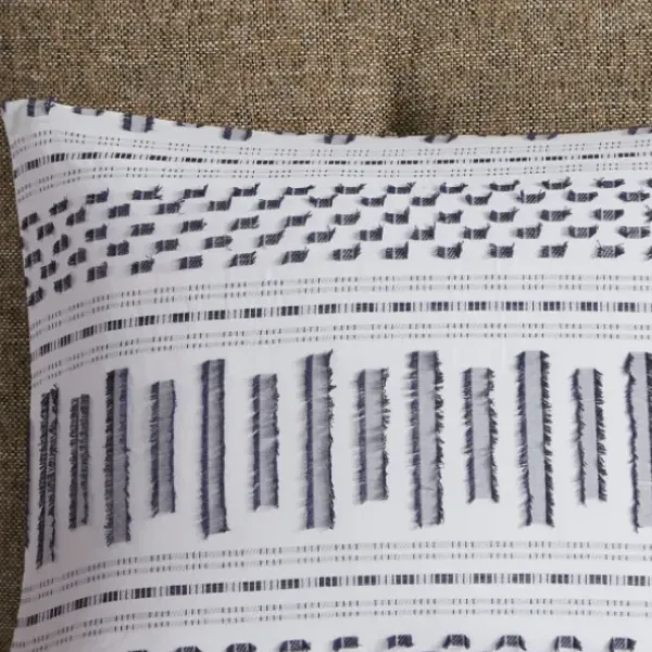 Comforters-Kirkland's Home Navy Jacquard California King 3-Pc. Comforter Set Ivory/Blue