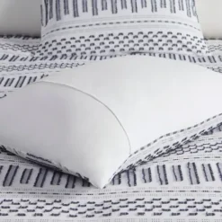 Comforters-Kirkland's Home Navy Jacquard California King 3-Pc. Comforter Set Ivory/Blue