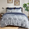 Comforters-Kirkland's Home Navy Jacquard 3-Pc. California King Comforter Set Blue/White