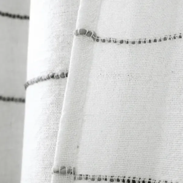 Shower Curtains-Kirkland's Home Navy Jacquard Pom Pom Cotton Shower Curtain Blue