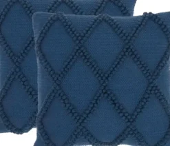 Pillows-Kirkland's Home Navy Knotted Lattice Throw Pillows, Set Of 2 Blue