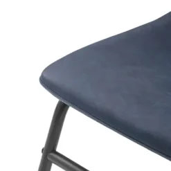 Dining Chairs-Kirkland's Home Navy Leather Industrial Dining Chairs, Set Of 2 Blue