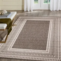 Outdoor Rugs-Kirkland's Home Navy Linear Macy Indoor/Outdoor Area Rug, 7X9 Blue