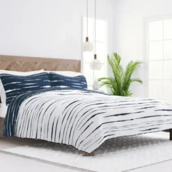 Quilts-Kirkland's Home Navy Linear Reversible 2-Pc. Twin Quilt Set Blue/White