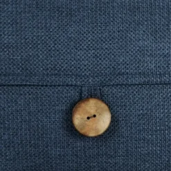 Pillows-Kirkland's Home Navy Linen And Button Lumbar Pillow Cover Blue