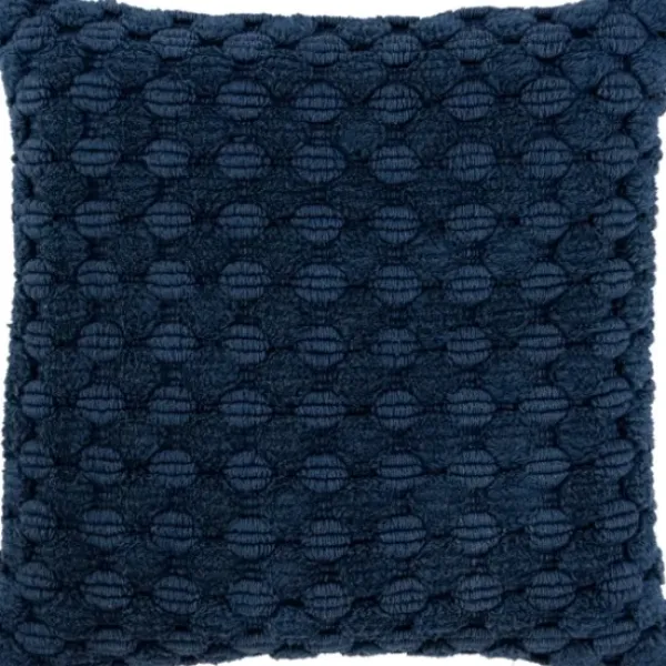Pillows-Kirkland's Home Navy Looped Cotton Throw Pillow Blue
