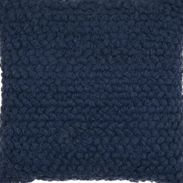 Pillows-Kirkland's Home Navy Looped Yarn Wool Pillow Blue