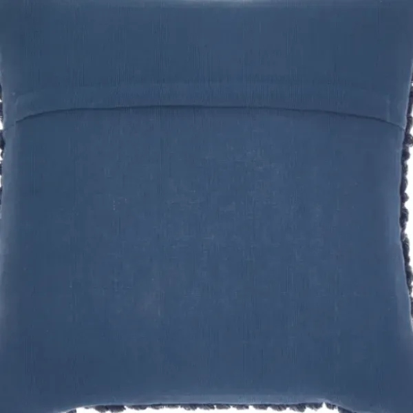 Pillows-Kirkland's Home Navy Looped Yarn Wool Pillow Blue