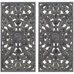 Wall Plaques-Kirkland's Home Navy Madison Park Floral Wall Plaques, Set Of 2 Blue