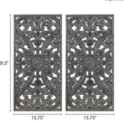 Wall Plaques-Kirkland's Home Navy Madison Park Floral Wall Plaques, Set Of 2 Blue