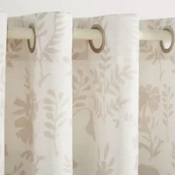 Curtains & Drapes-Kirkland's Home Navy Medallion Stripe Curtain Panel Set, 95 In. Blue/Ivory