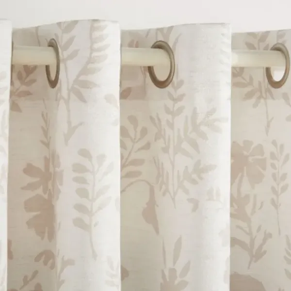 Curtains & Drapes-Kirkland's Home Navy Medallion Stripe Curtain Panel Set, 95 In. Blue/Ivory